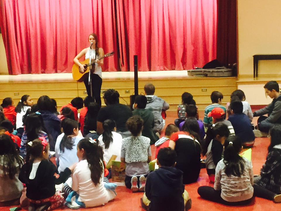 Liz Fohl performing at Charles White Elementary on 3/12/16