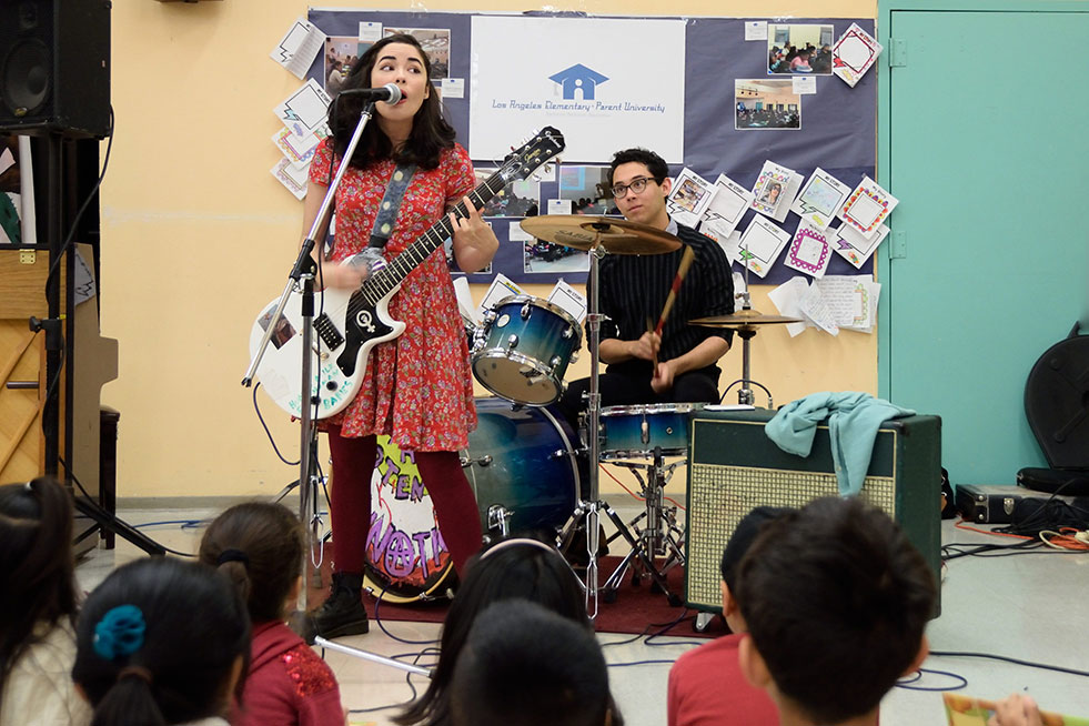 The Potential Lunatics performing at Los Angeles Elementary