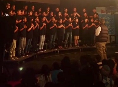 The Los Angeles Elementary Chorus performing at Los Angeles Elementary